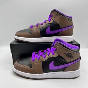 Jordan Mid-Top Sneakers in Brown, Black & Purple